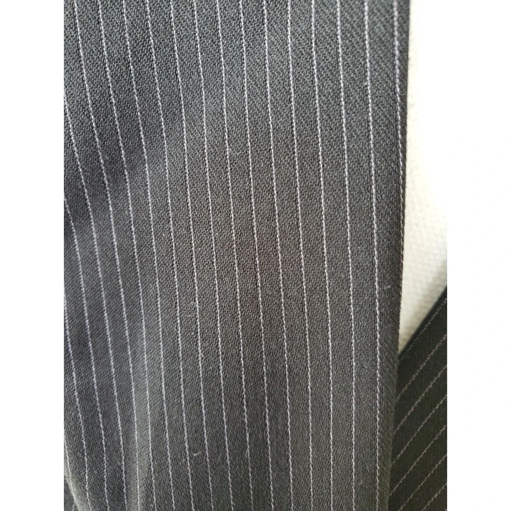 White House Black Market Pin Striped Blazer Womens 6 Black Double Breasted Lined